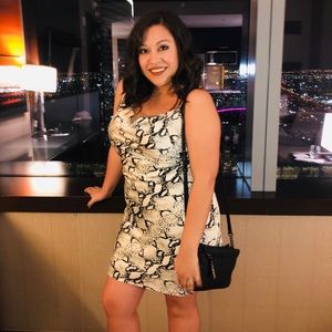 Fashion Nova Satin Snake Print Mini Dress